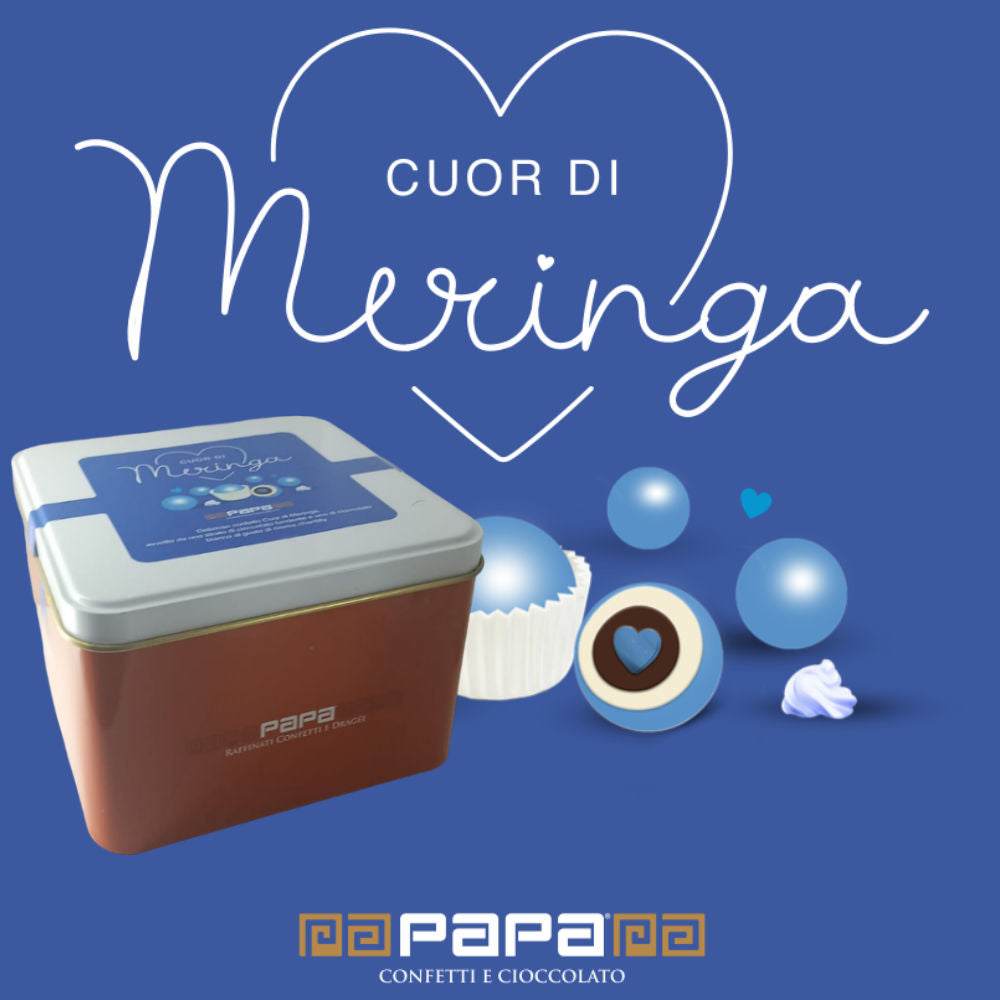 Papa Confetti Cuor di Meringa Blu Mediterraneo Scatola In Latta 700gr