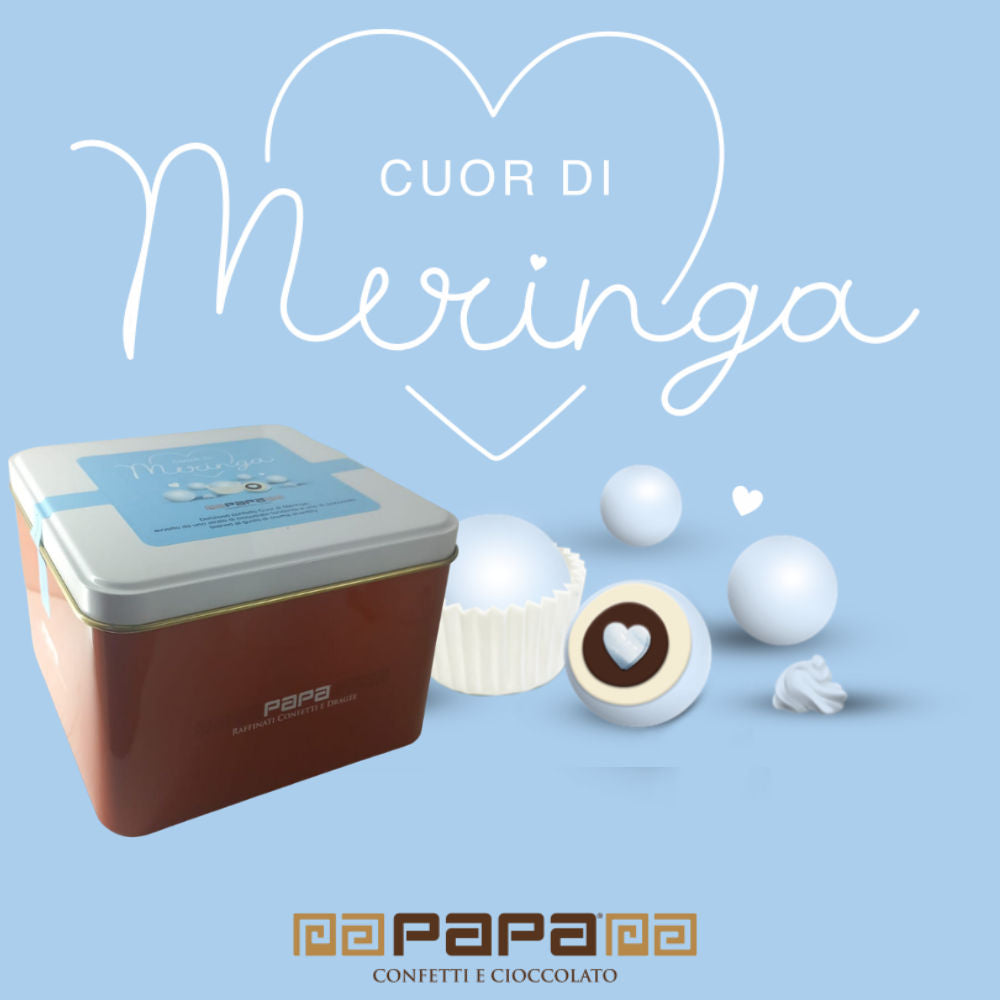 Papa Confetti Cuor di Meringa Celeste Scatola In Latta 700gr