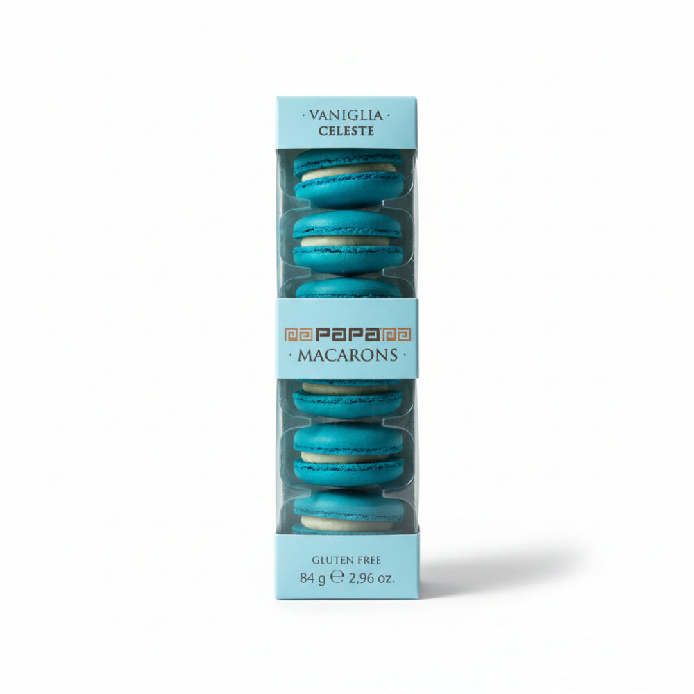 Papa Confetti Macaron Vaniglia Celeste 6 Pezzi Dolce Gourmet