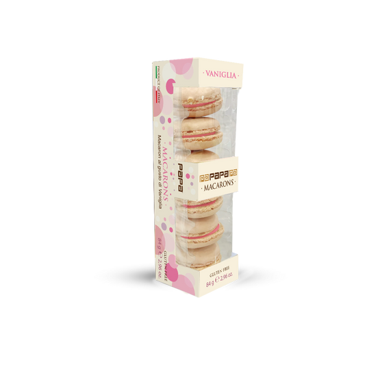 Papa Dolceamaro - Macarons Artigianali Vaniglia Rosa con Crema Astuccio 6 pz