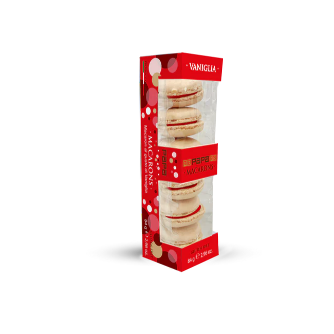 Papa Dolceamaro - Macarons Artigianali Vaniglia Rossa con Crema Astuccio 6 pz