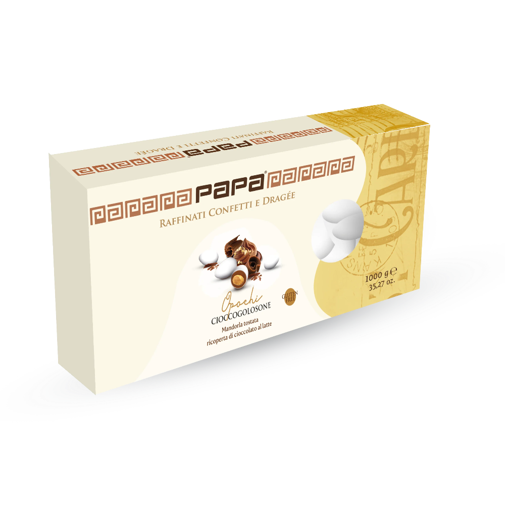 Papa Dolceamaro - Dragée Ciocco Gianduia Opaco Bianco 1KG