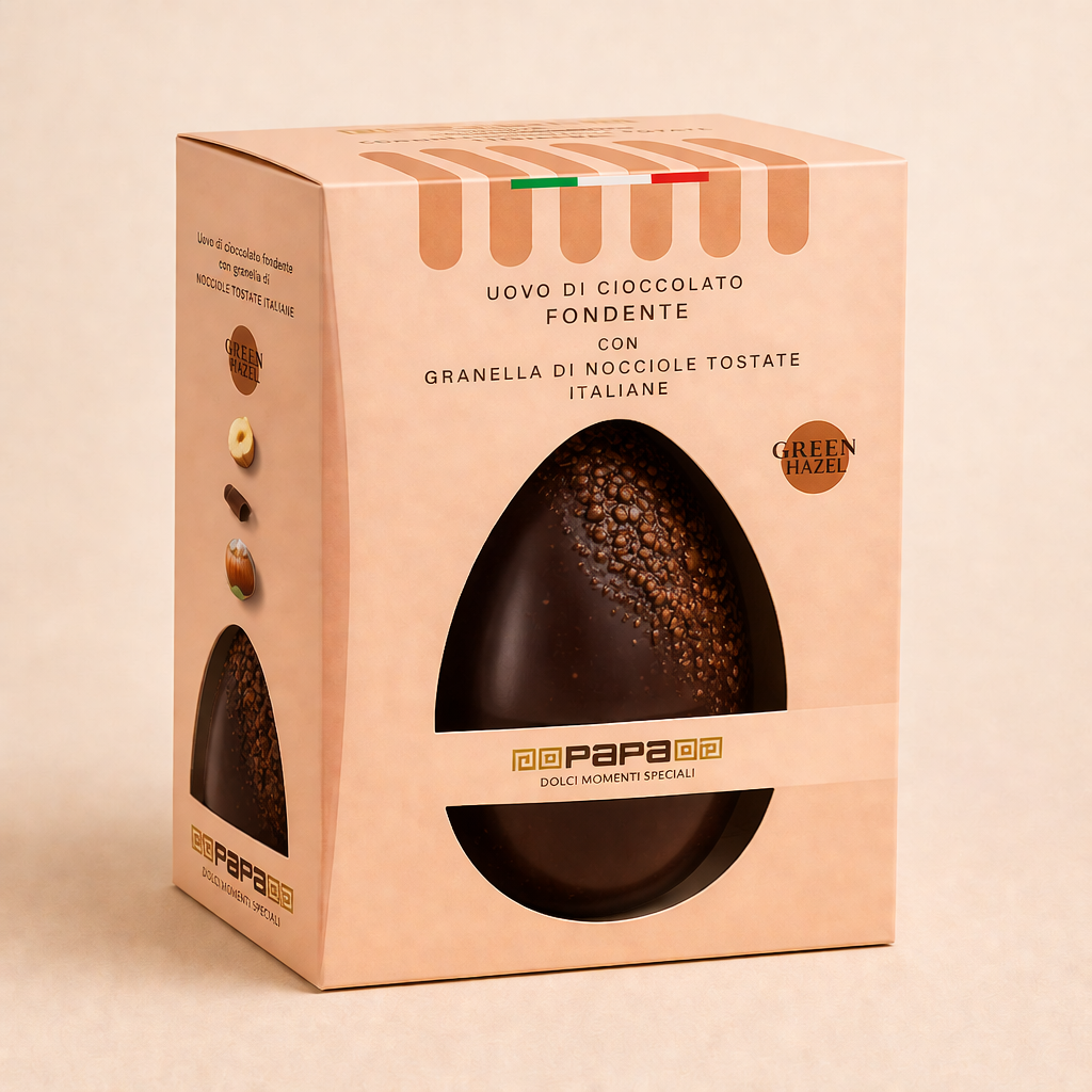 Papa Uovo Cioccolato Fondente con Nocciole Italiane 530 g