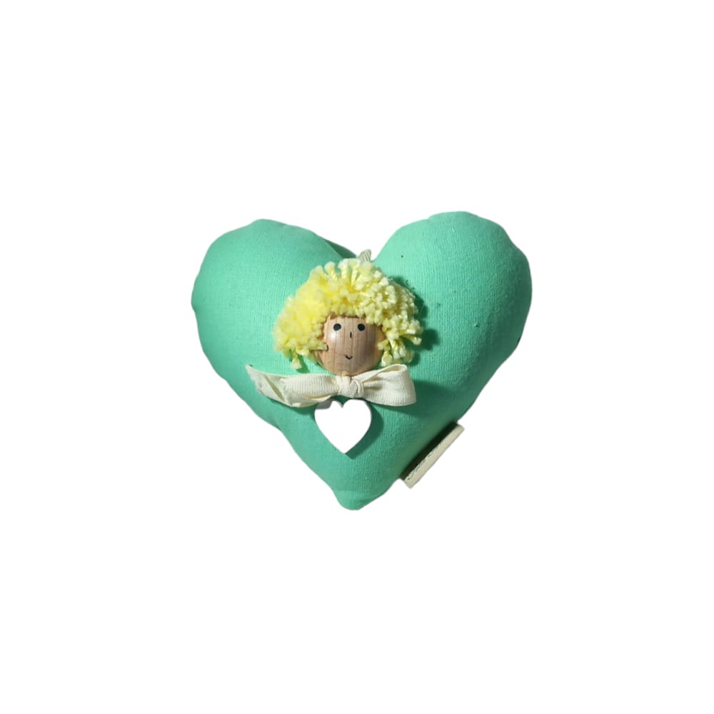 Petit Amour Sacchettino Cuore Cotone con Testa in Legno Il Piccolo Principe 13x11cm