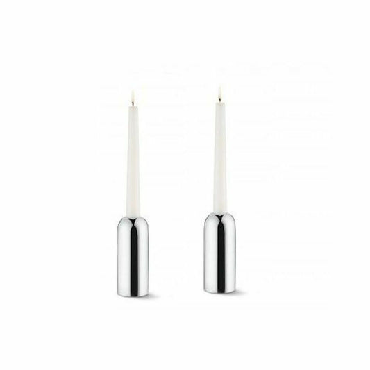 Philippi Mila Coppia Porta Candele In Acciaio Inox Stile Moderno Votivo 12cm 2pz