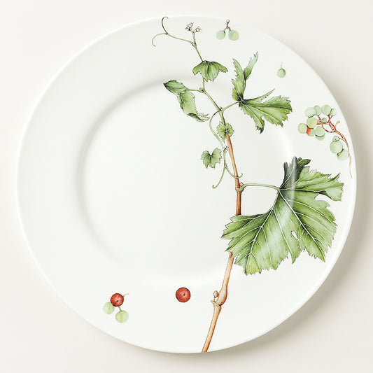 Piatto Rotondo Wald Amabile Porcellana con Decoro Uva Ø32 cm