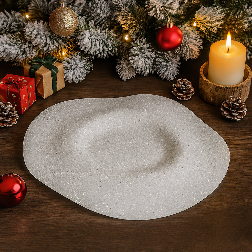 Piatto decorativo in vetro artigianale Made in Italy 