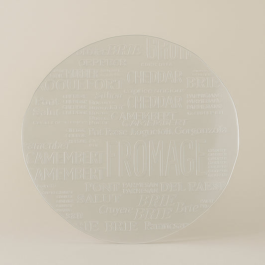 Piatto formaggio in vetro trasparente Cive Ø32 cm con decoro

