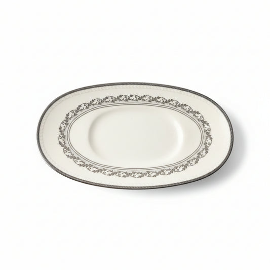 Piatto ovale Noritake Westover Platinum porcellana 23x13 cm bordo platino