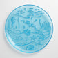 Piatto vetro blu Cive Ø 32 cm decoro marino sottopiatto charger

