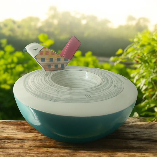 Piazzetta Terre di Scirocco 1 elemento con rondine 21 cm – Ceramica artistica da parete Made in Italy