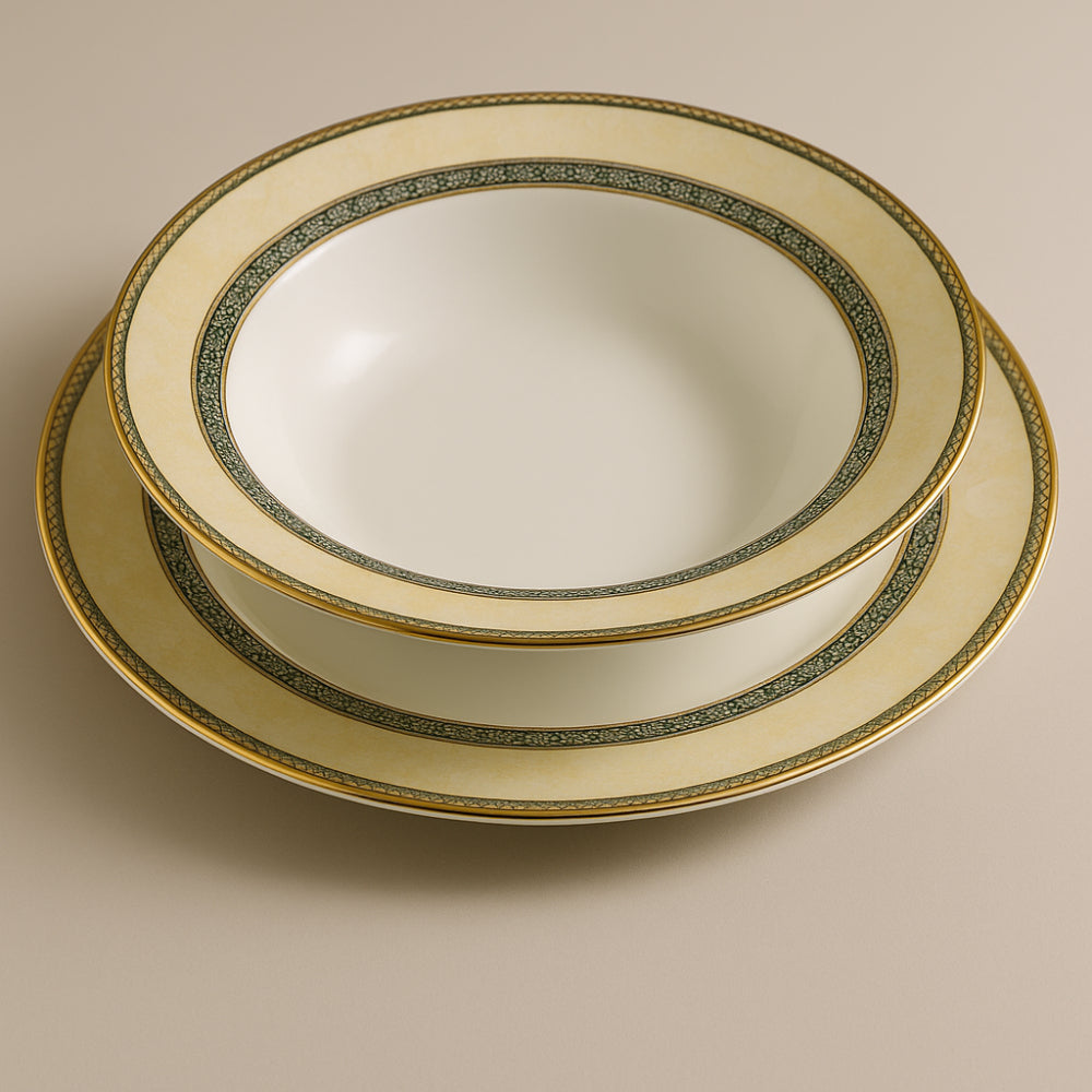 Porcellana Italia Damasco verde table set 10 persone

