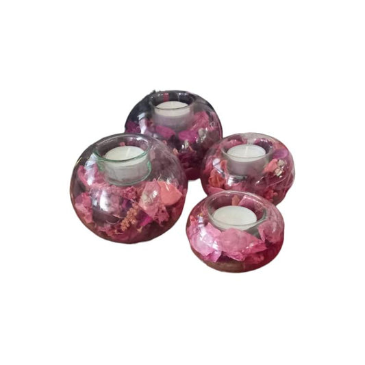 Porta Tea Light con Pot Pourri Interno Natale 13/10/9 cm