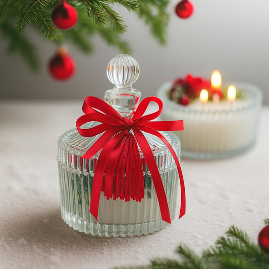 Porta candela natalizio 12,5 cm con scatola regalo – Onde Creazioni, artigianato elegante Made in Italy