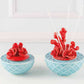 Porta candele Portofino Sharon in ceramica corallo turchese/rosso Ø10,5 x H12 cm – stile marinaro – Le Favole