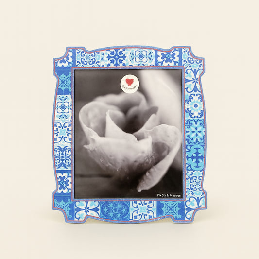 Porta foto Cuorematto Cuor Damasco in resina decorata 28×23 cm