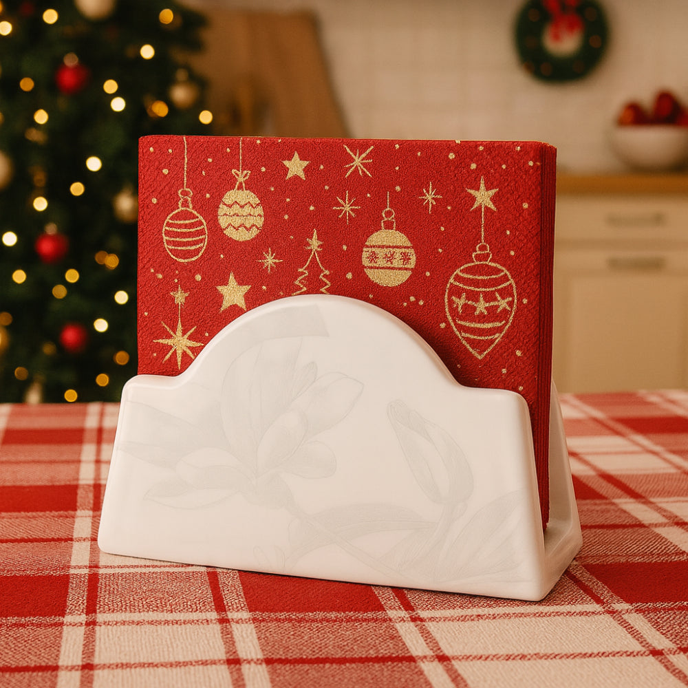 Porta tovaglioli Ceramiche Viva porcellana tortora 13x13 cm