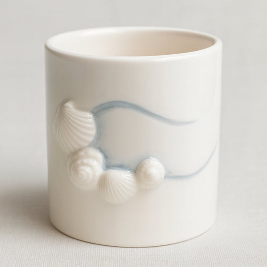 Porta utensili in ceramica artigianale tema mare H12 x Ø11 cm