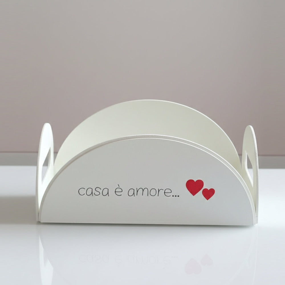 Portabicchieri Negò in metallo con cuore frase decorativa 17x8,5 cm