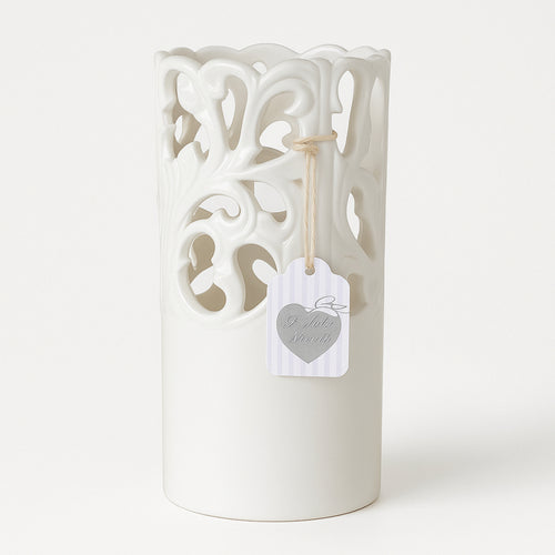 Arte di Nacchi Porta Bicchieri Ceramica Traforata H 21×9 cm