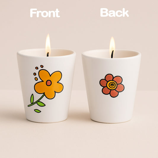 Portacandela Cuorematto MR.BEE in ceramica decorata 7x7x7,5 cm – bomboniera utile – Le Favole