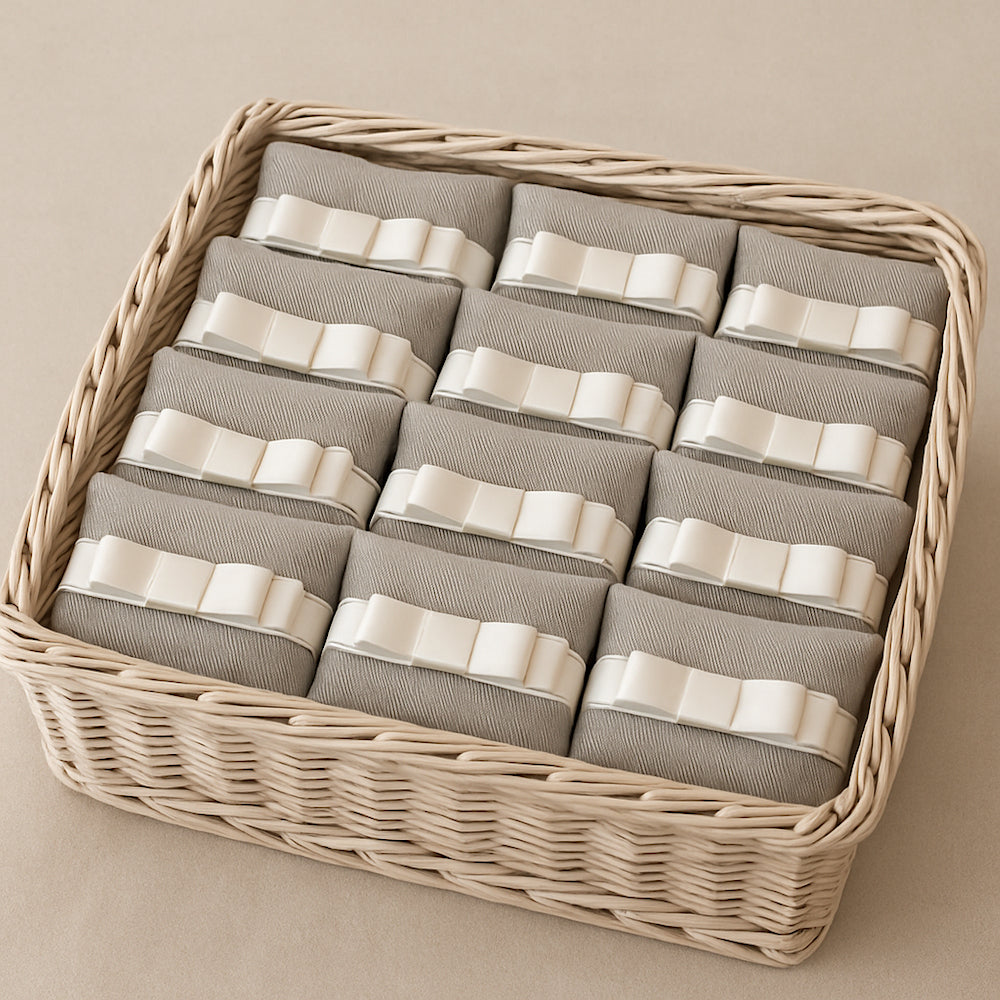 Portaconfetti elegante 10,5x8cm cotone naturale