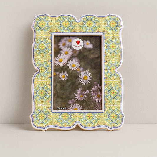 Portafoto Cuorematto in legno decorato Linea Mediterraneo 18×23 cm


