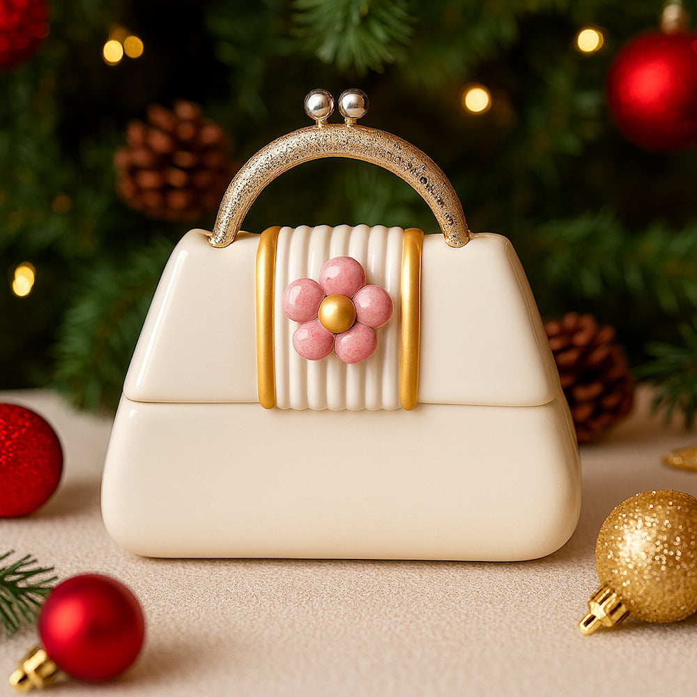 Portagioie borsetta in ceramica Dea Capodimonte 17×9×16 cm Linea Bags