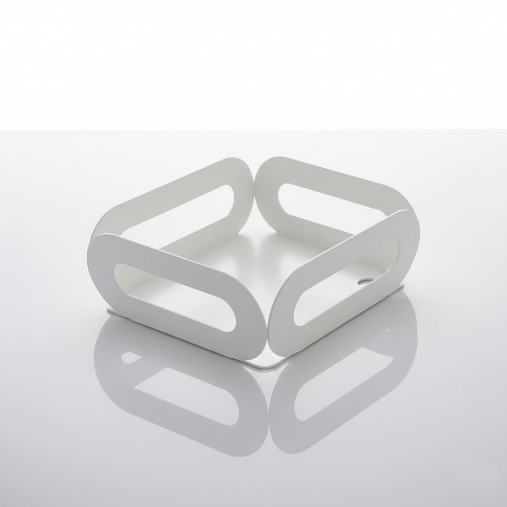 Portatovaglioli Negò in metallo bianco 18x18 cm design elegante