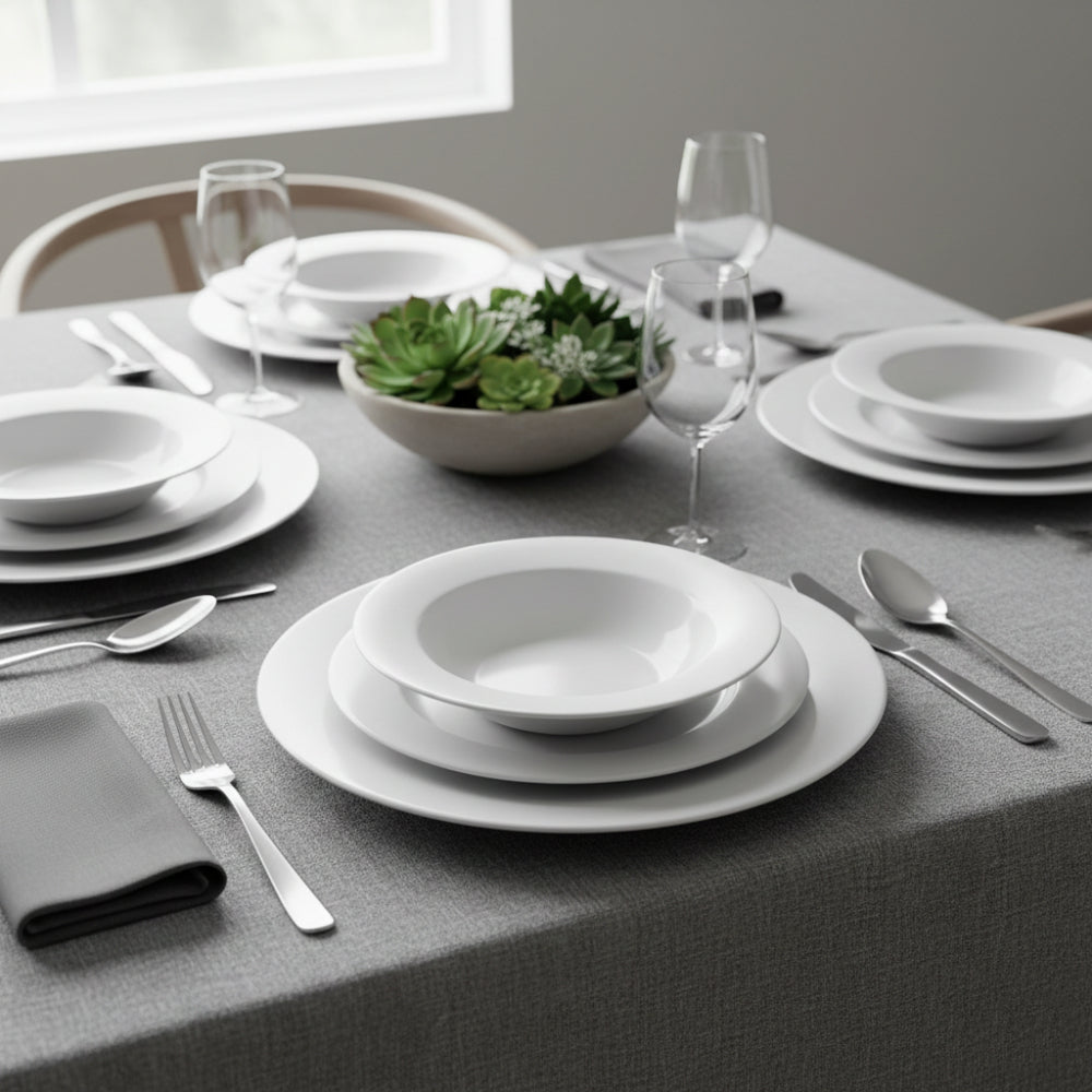 Posto tavola Modih Fine Porcelain porcellana bianca piatto 27 23 21 cm
