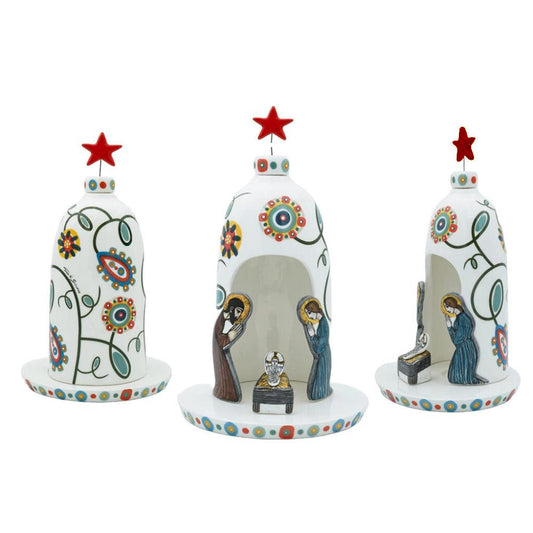 Presepe Borraccia Stella Joy in ceramica Terre di Scirocco 42x19 cm