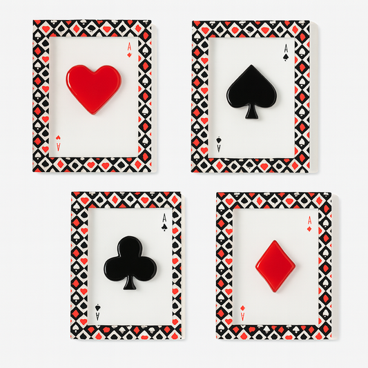 Quadretto Ilary Queen in ceramica con semi poker 19x29 cm