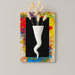 Quadretto Ilary Queen plexy con corno rosso e vasetto 19x29 cm