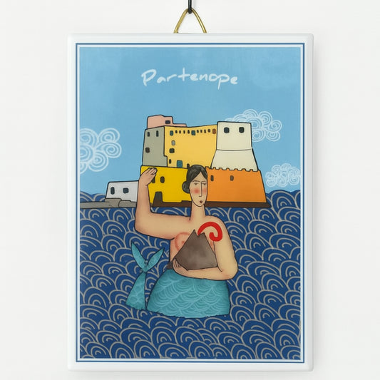 Quadretto Terre di Scirocco Partenope 13,5x18 cm – ceramica artistica dipinta a mano – Made in Italy