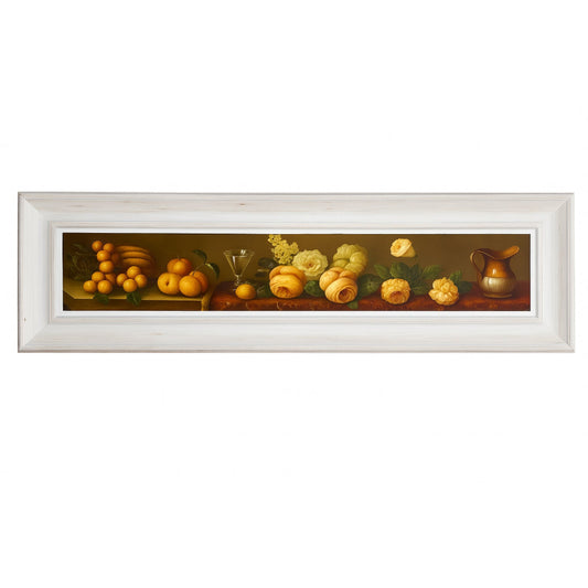 Quadro Daliana 135 cm con cornice shabby chic e dipinto artigianale