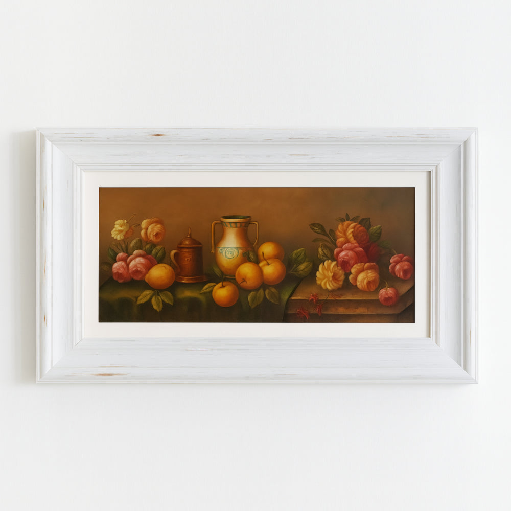 Quadro Daliana 80 cm con cornice shabby chic bianca, decorazione parete