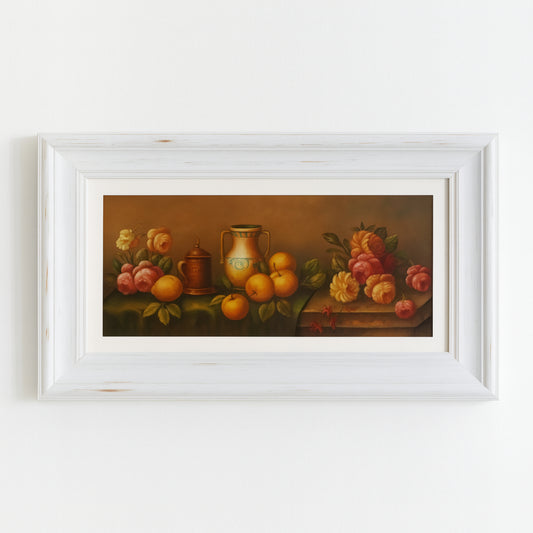 Quadro Daliana 80 cm con cornice shabby chic bianca, decorazione parete