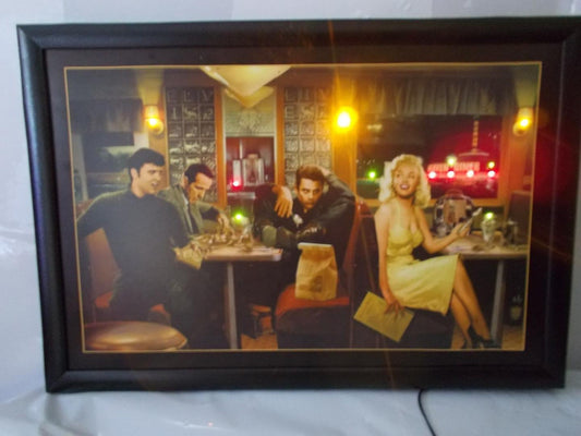 Quadro Electric Art LED 47 cm con Elvis e Marilyn illuminato
