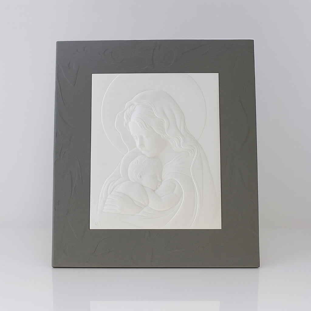 Quadro Sacro Capoletto Madonna con Bambino - Stile Shabby Chic - 51x43cm