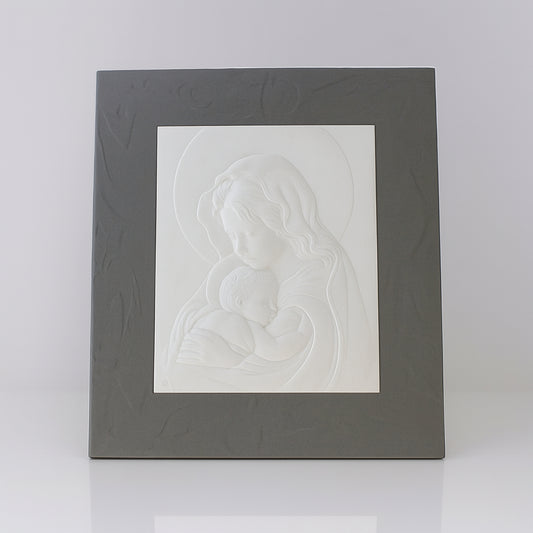 Quadro Sacro Capoletto Madonna con Bambino - Stile Shabby Chic - 51x43cm