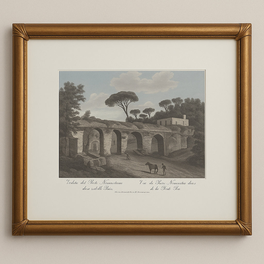 Quadro Stampa Napoli Ponti Rossi Oro 45x36 cm