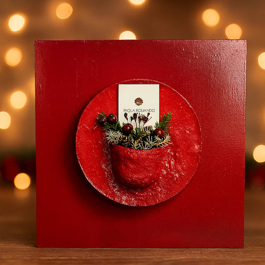 Quadro con vaso rosso in rilievo Paola Rolando – stile moderno per arredo parete