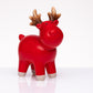 Renna Rudolph Babbomatto in ceramica rossa H 14×10 cm A4382 decorazione natalizia