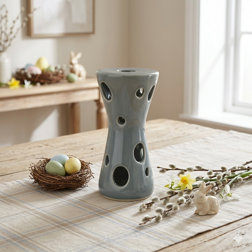 Riccio Caprese Porta Candele Clessidra Ceramica Avion H16x10 cm