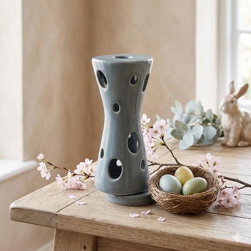 Riccio Caprese Porta Candele Clessidra Ceramica Avion H35x18 cm