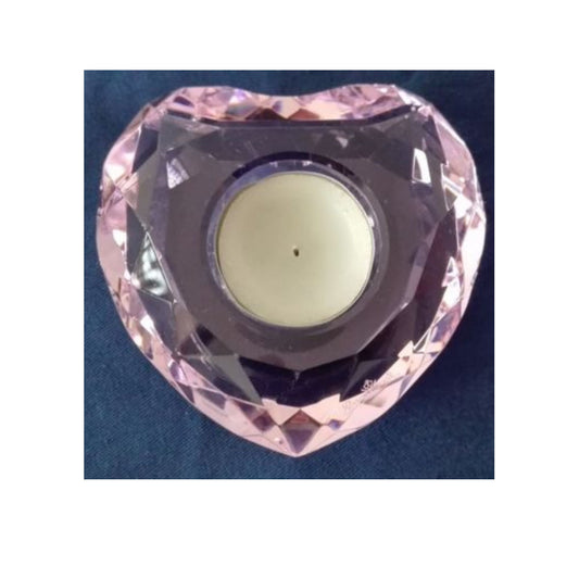 Rosenthal Cuore Porta Candele In Cristallo Colore Rosa 10cm Studio Line Candle