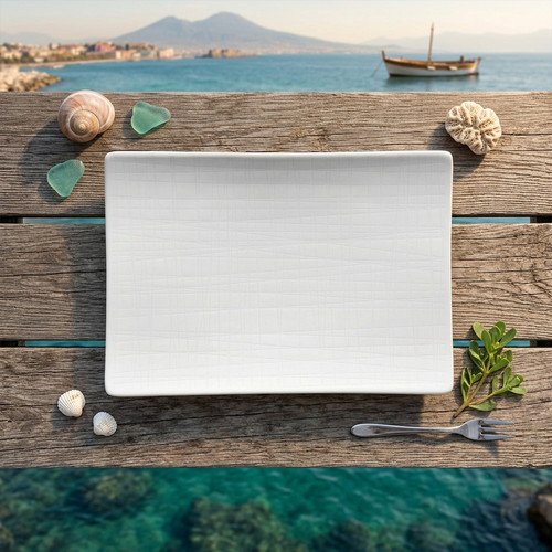 Rosenthal Vassoio Piatto Porcellana Mesh White 18x13