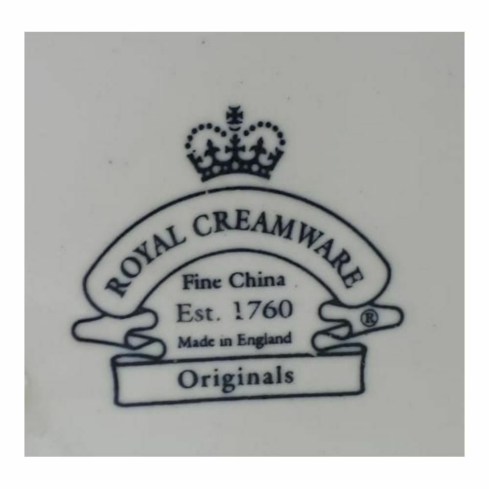 Royal Creamware Set 3pz Piatto Fondo 19xh 5cm Crema Piatto Porcellana Vintage