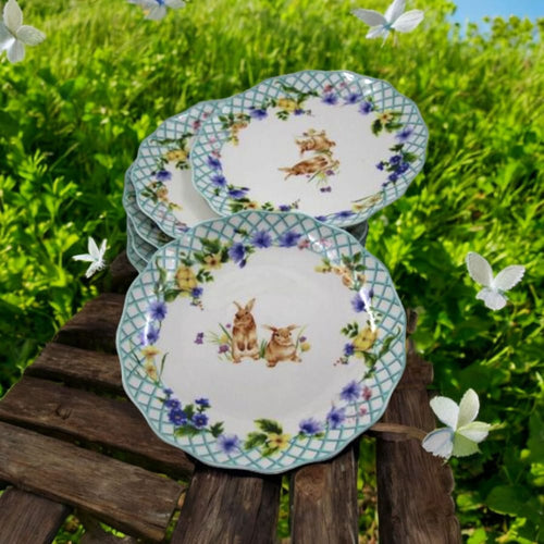 Royal Family Set 6 Piattini Dolce in Ceramica Ø 20 cm