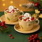 Royal Stafford Stone Orchid set 2 tazze cappuccino ceramica decorata floreale